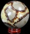 Polished Septarian Sphere - With Stand #43846-1